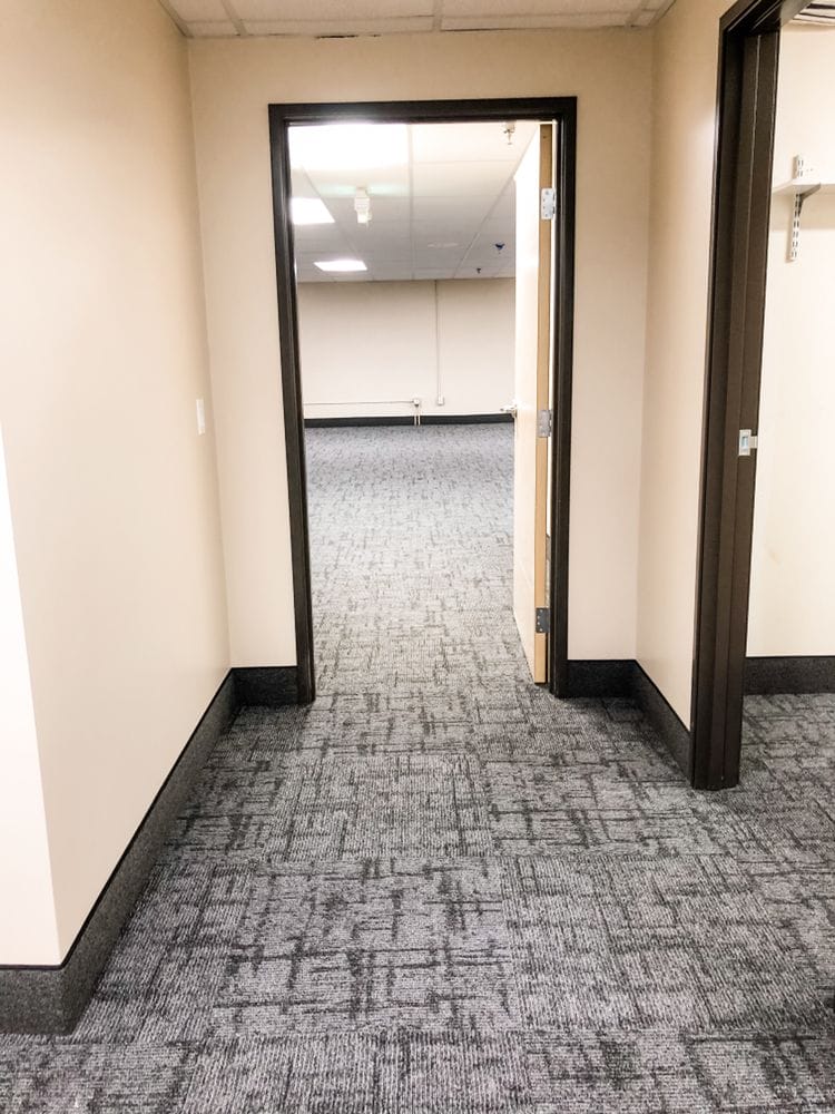 Office Hallway with Commercial Carpet